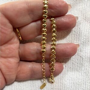 18kt Gold filled Heart Link Bracelet - Elegant Women's Jewelry